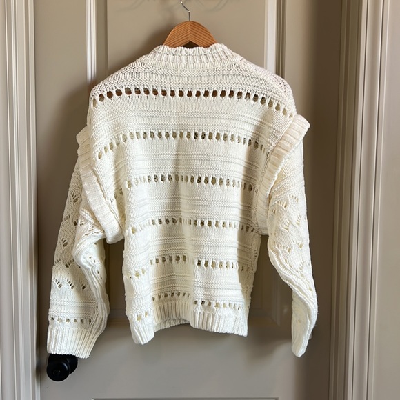 Line and Dot Cream Scallop Neck Knit Sweater - Picture 5 of 10